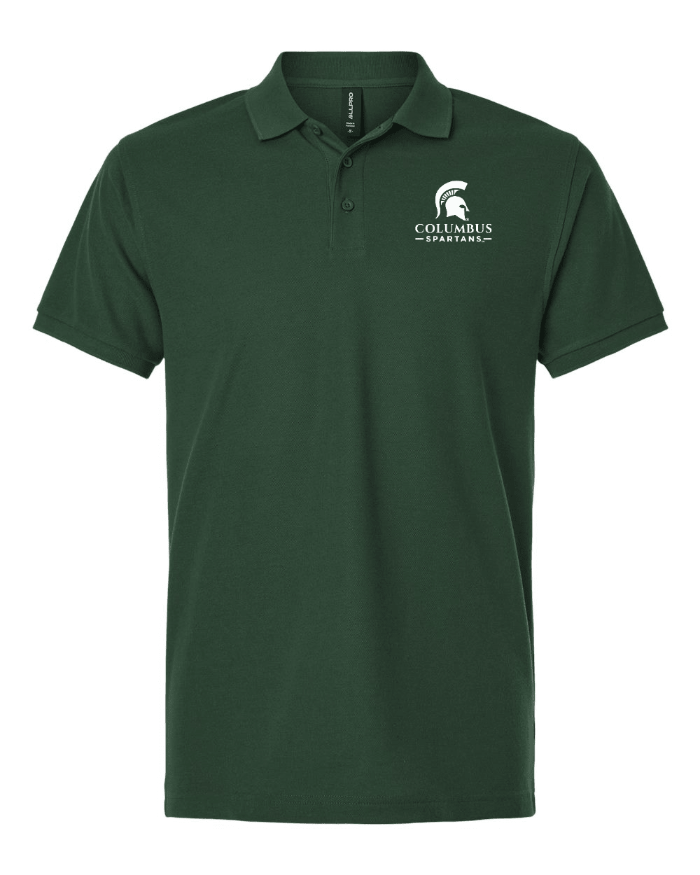 Green Michigan State Columbus Spartans button up polo shirt.
