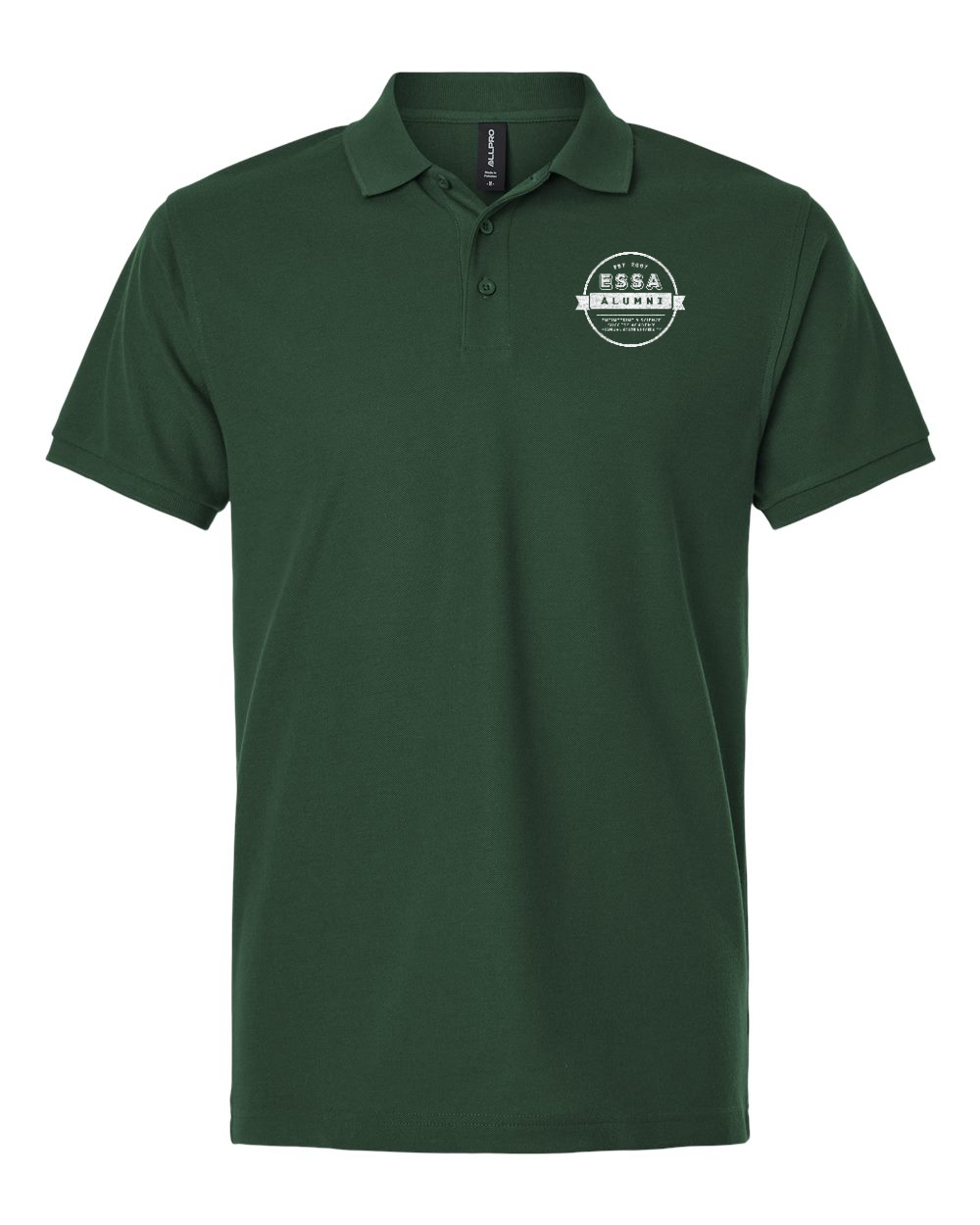 Green Michigan State ESSA Alumni button up polo. 