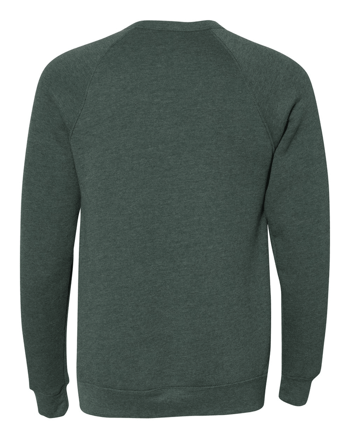 Backside of green Michigan State crewneck sweatshirt.