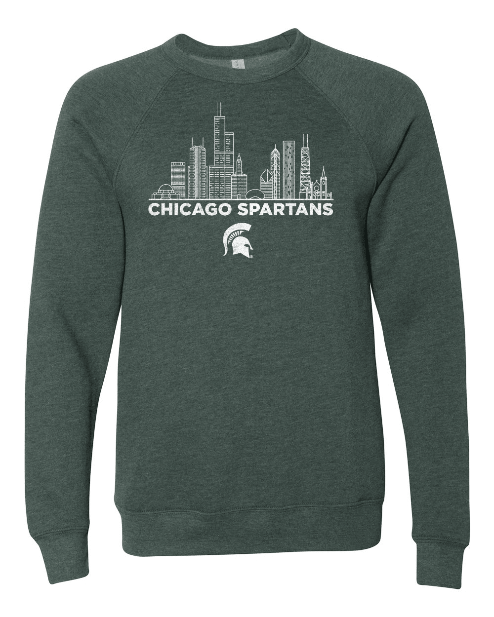 Green Michigan State Chicago Spartans crewneck sweatshirt.