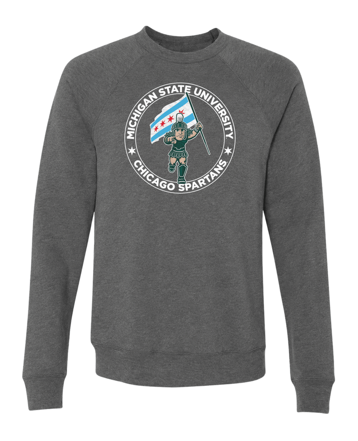 Grey Michigan State Chicago Spartans crewneck sweatshirt.
