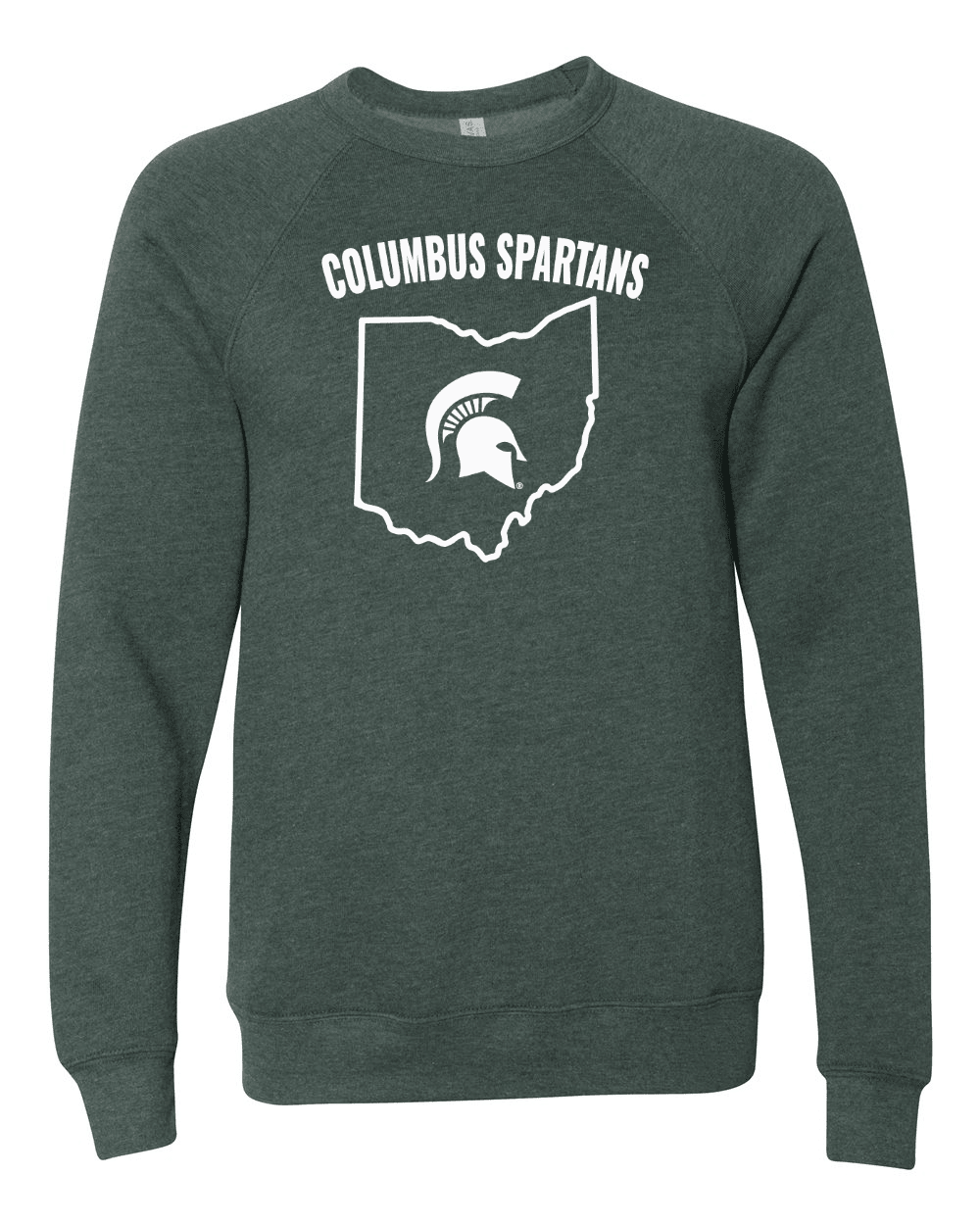Green Michigan State Columbus Spartans crewneck sweatshirt.