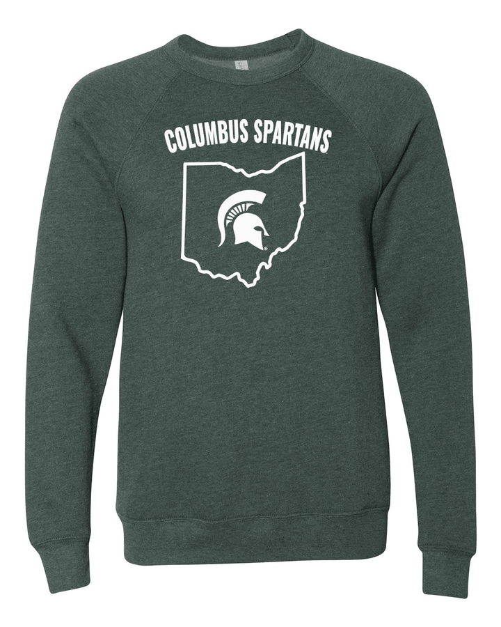 Green Michigan State Columbus Spartans crewneck sweatshirt.