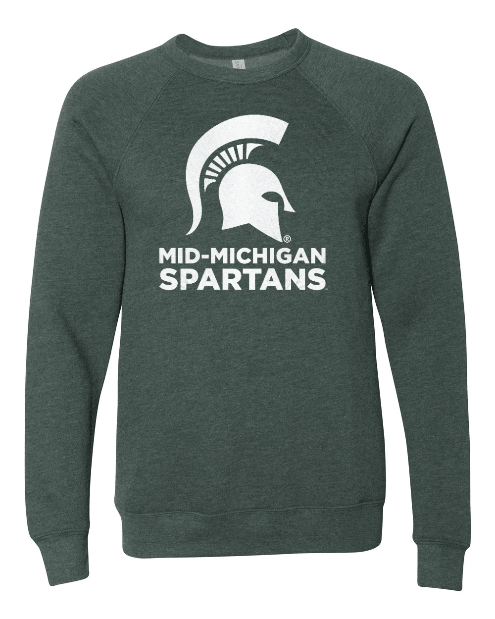 Green Michigan State Mid-Michigan Spartans crewneck sweatshirt.