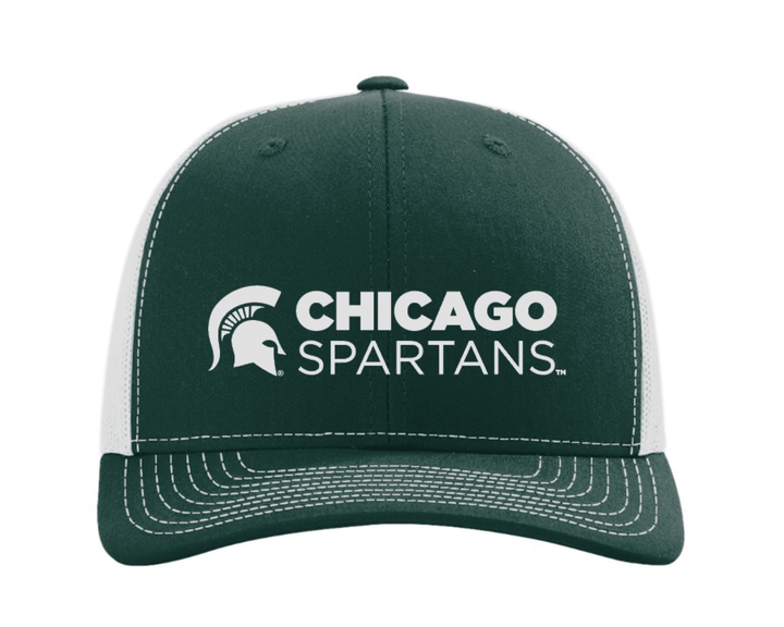Frontside of green Michigan State Chicago Spartans hat. 