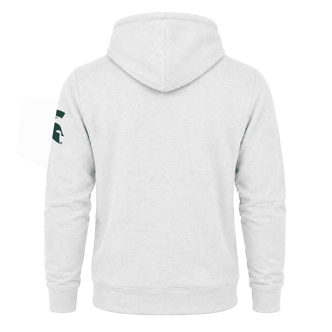 Backside of White Michigan State sweatshirt hoodie.