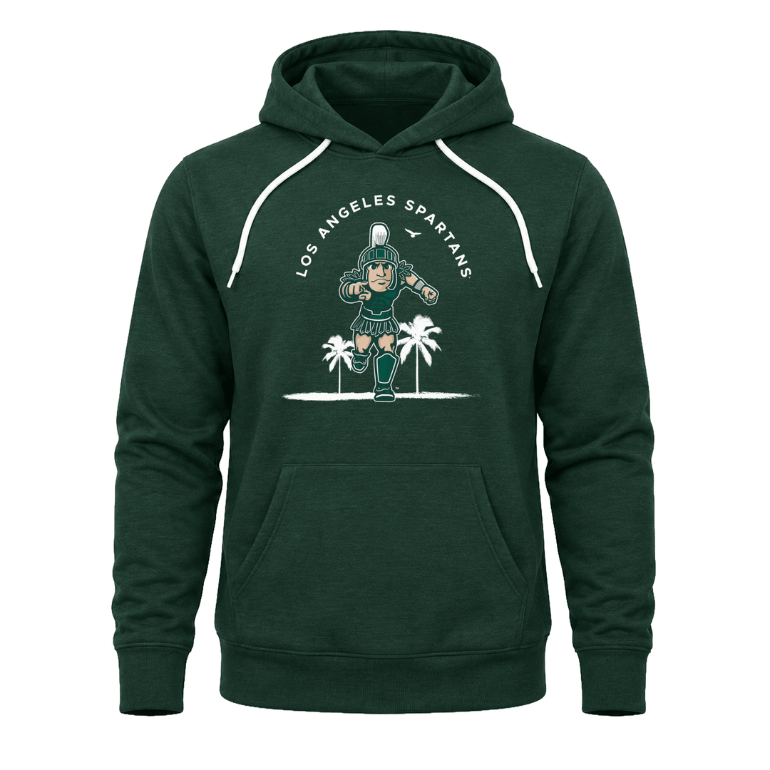 Green Michigan State sweatshirt with Los Angeles Spartans design on front