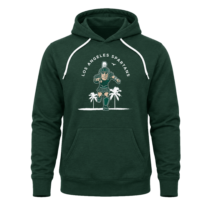 Green Michigan State sweatshirt with Los Angeles Spartans design on front