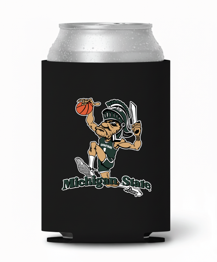 Black Michigan State can cooler with vintage Dunking Gruff Sparty printed logo