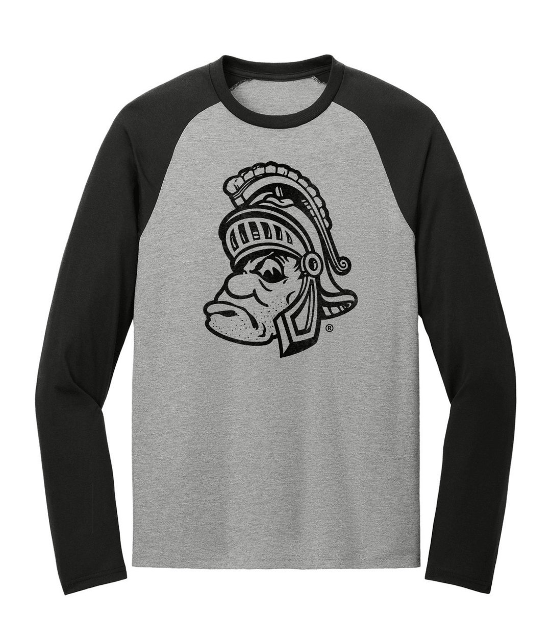 Michigan State long sleeve shirt with Gruff Sparty logo printed across the chest.