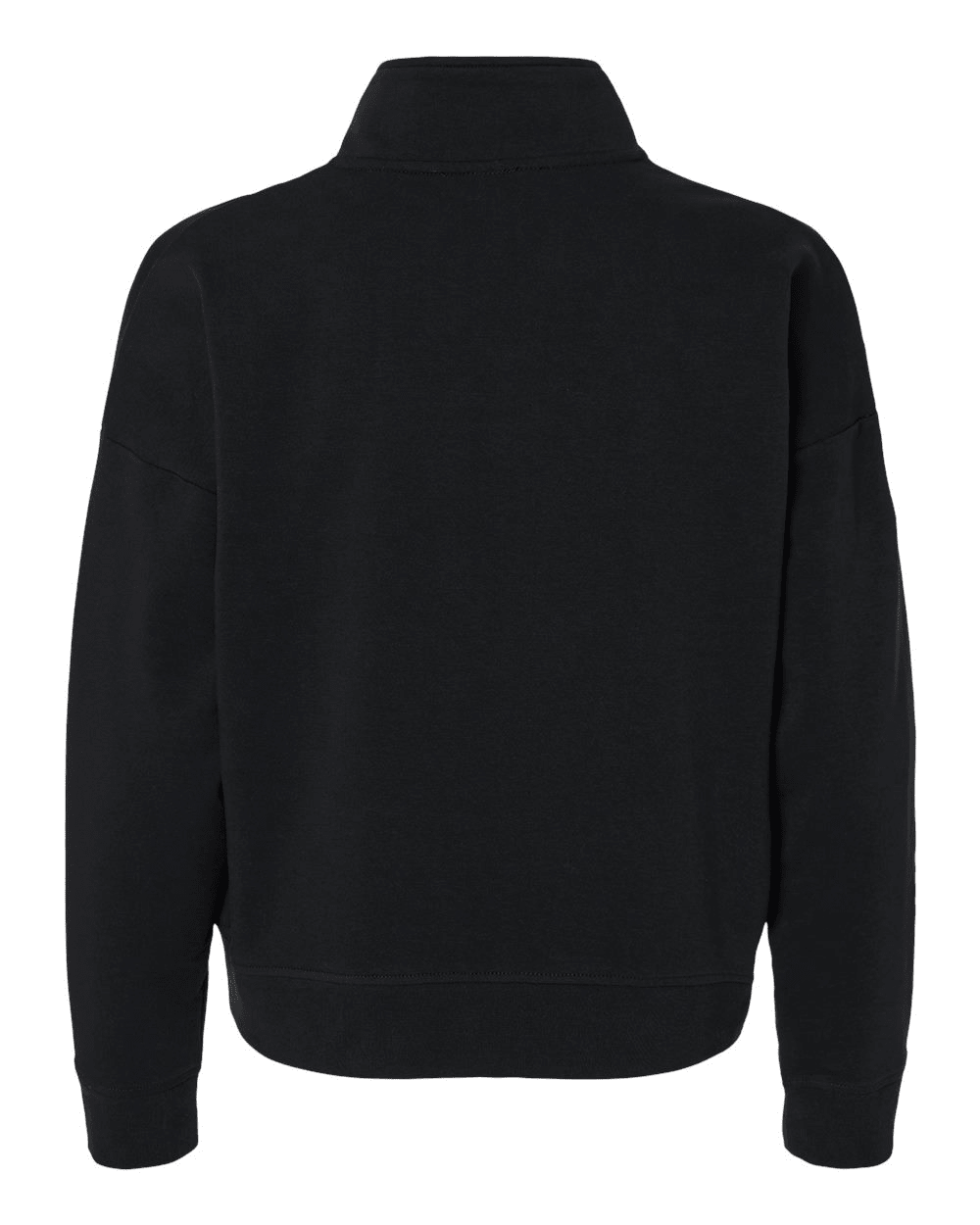 Backside of black Michigan State Chicago Spartans quarter-zip pullover.