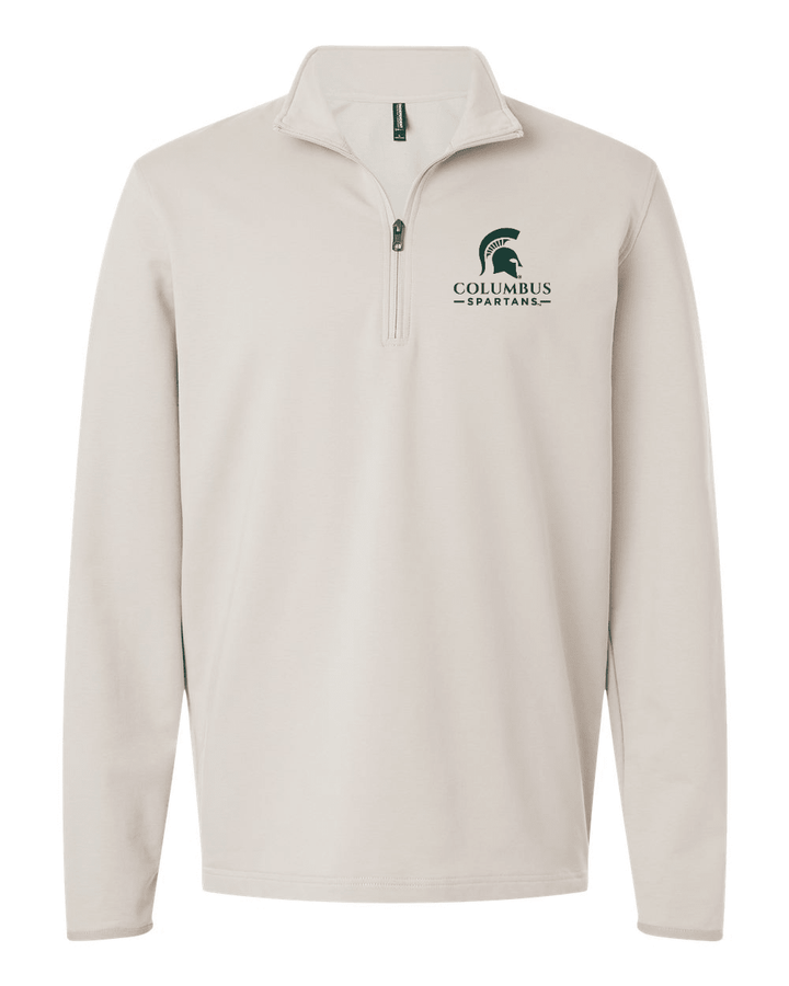 Cream colored Michigan State Columbus Spartans quarter-zip pullover.