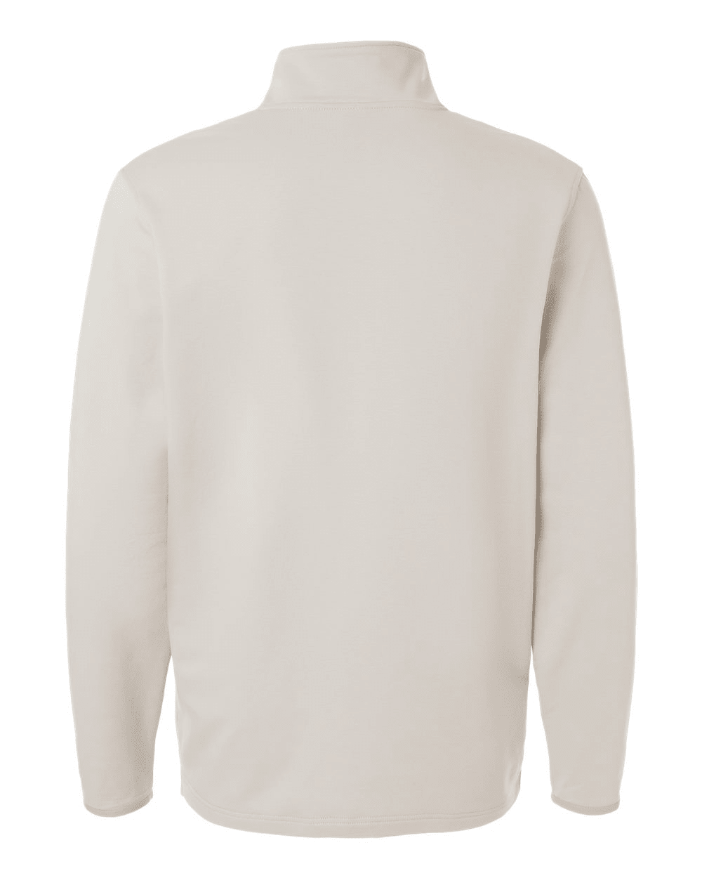 Backside of cream colored Michigan State Columbus Spartans quarter-zip pullover.