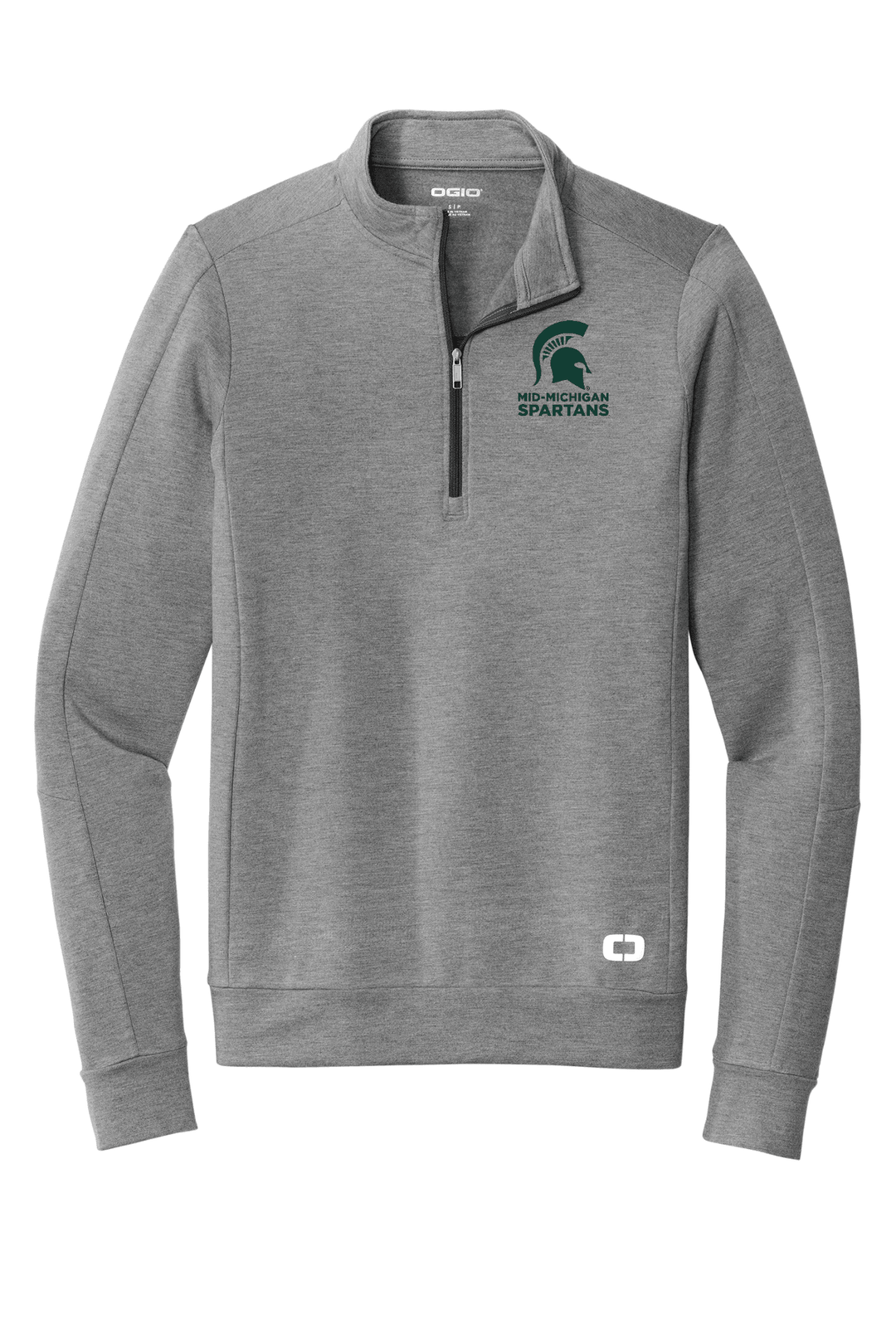 Light Grey Mid-Michigan Spartans quarter-zip.