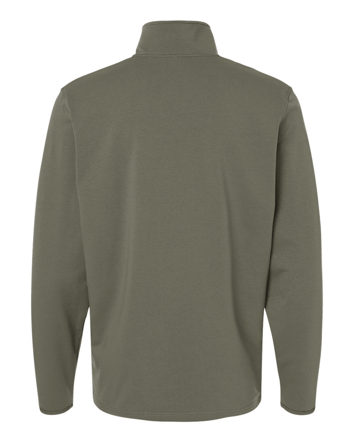 Backside of olive green Michigan State Chicago Spartans quarter-zip pullover.