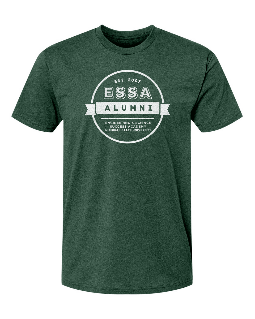 Green Michigan State Engineering & Science Success Academy Alumni t-shirt.