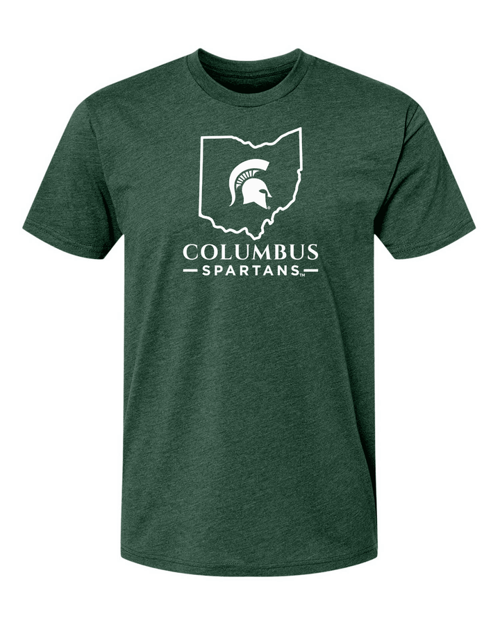 Green Michigan State Columbus Spartans shirt.