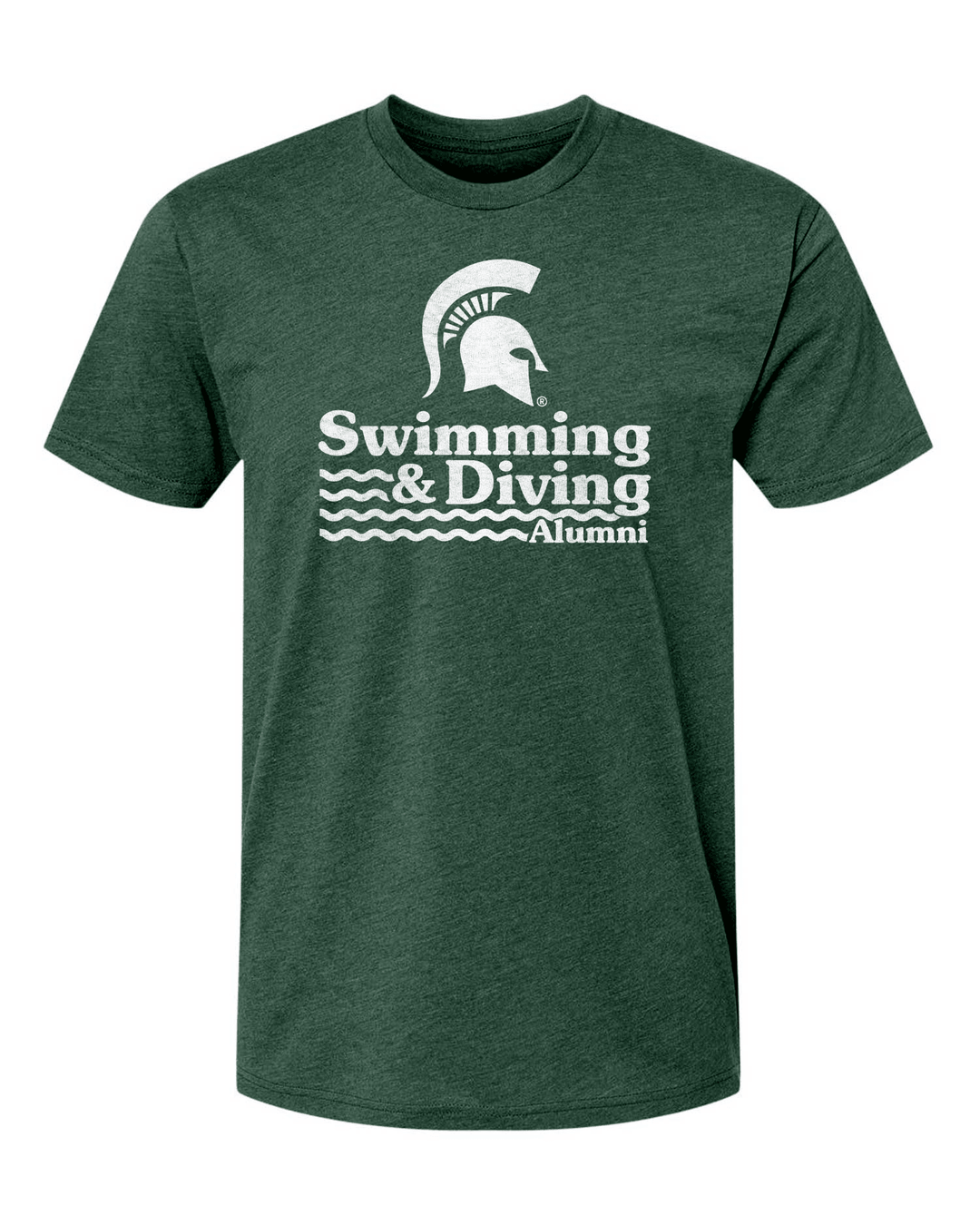 Green Michigan State Swimming & Diving Alumni shirt.
