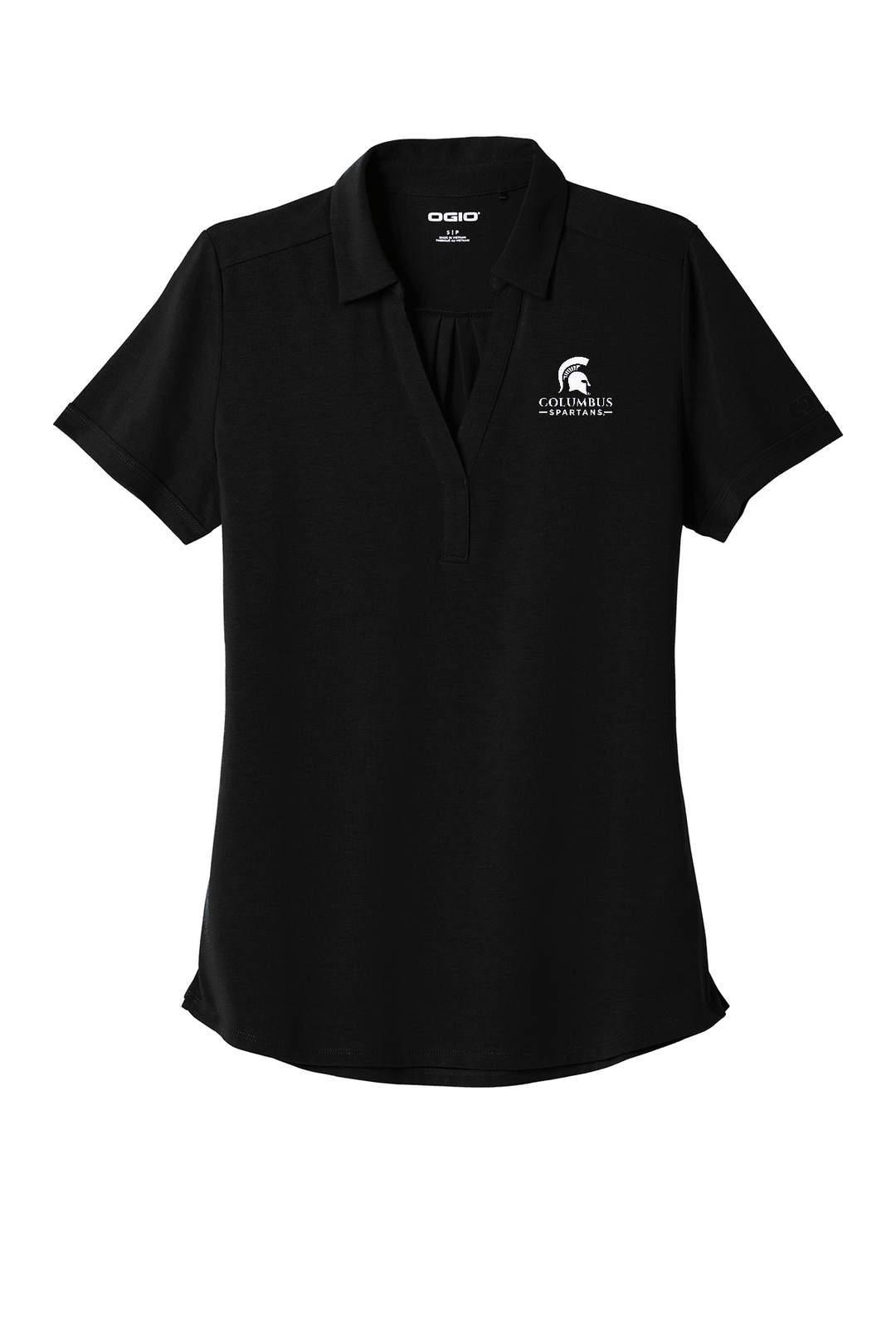 Black Michigan State Columbus Spartans women's short sleeve polo.
