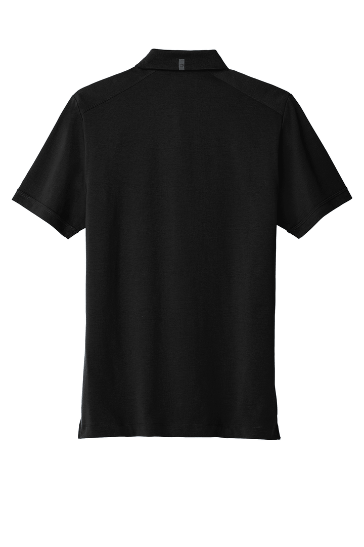 Backside of black Michigan State Dallas-Fort Worth Spartans short sleeve polo shirt.