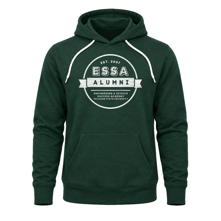 Green Michigan State ESSA Alumni hoodie. 