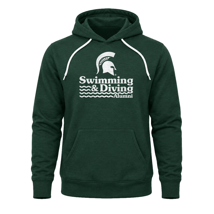 Green Michigan State Swimming &amp; Diving Alumni sweatshirt hoodie. 