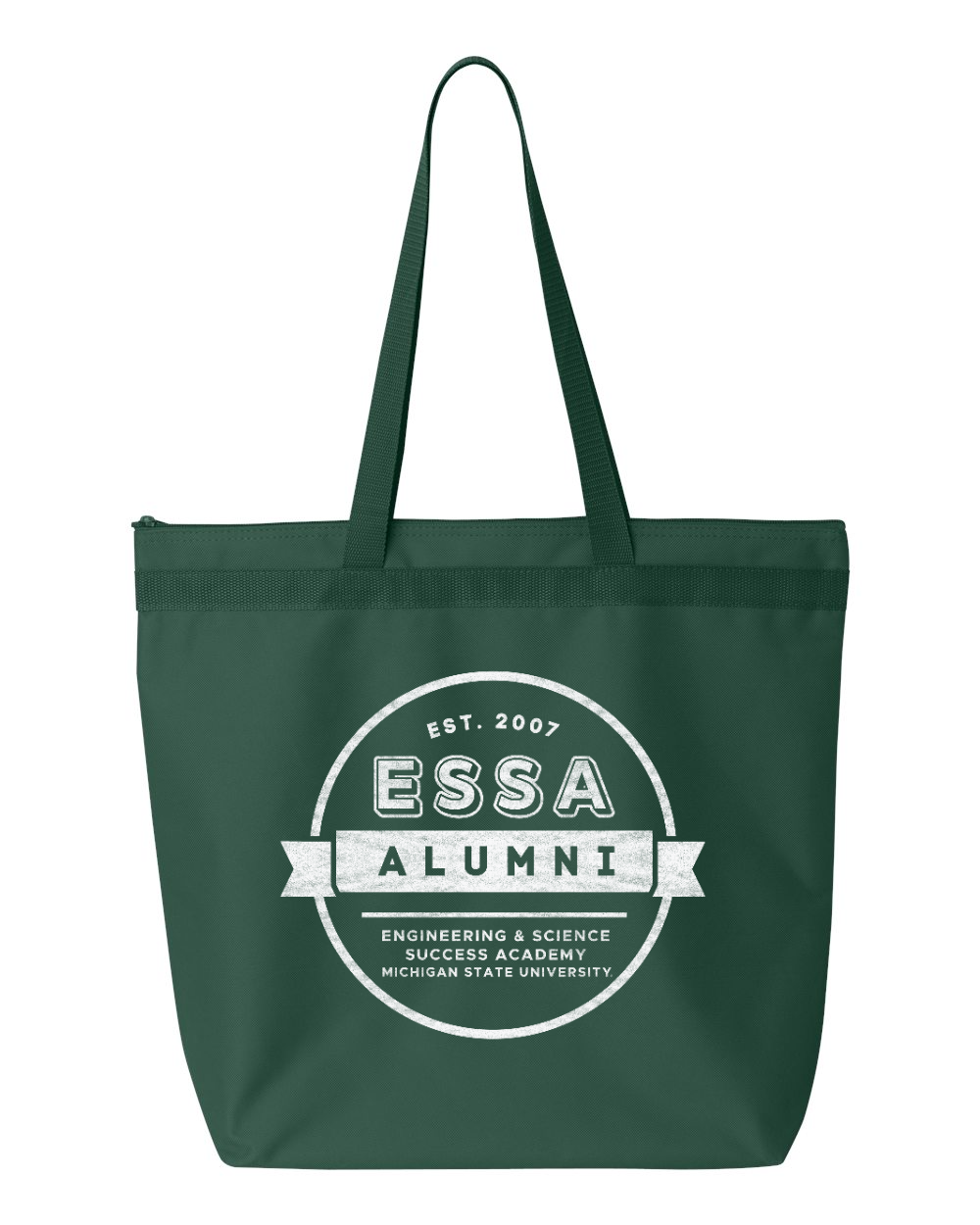 Green Michigan State ESSA Alumni tote bag. 