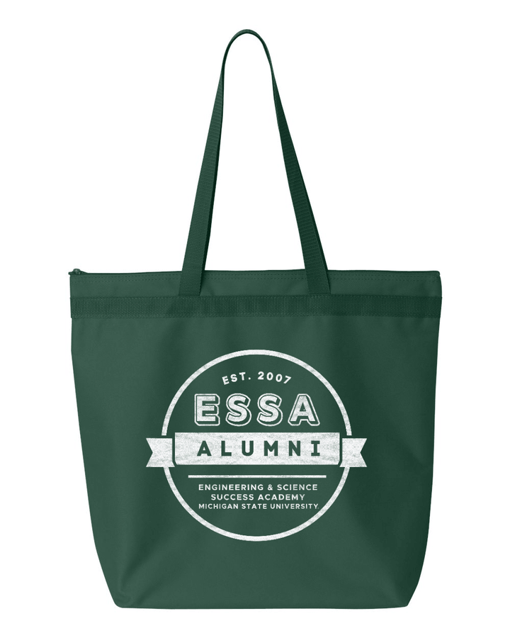Green Michigan State ESSA Alumni tote bag. 