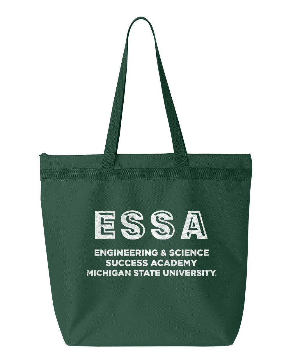 Green Michigan State Engineering & Science Success Academy tote bag.  