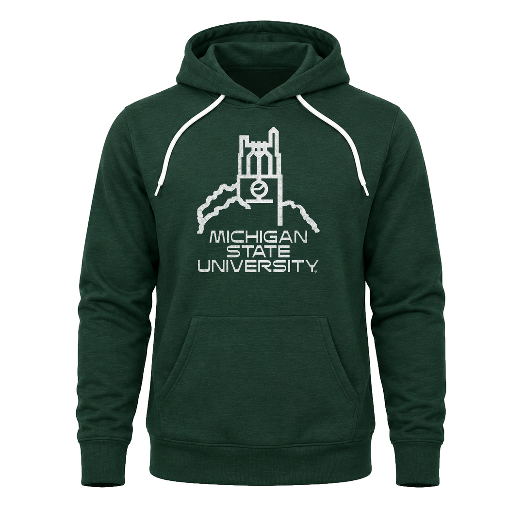 Vintage 80s Beaumont Tower Michigan State Hoodie | PRE-ORDER