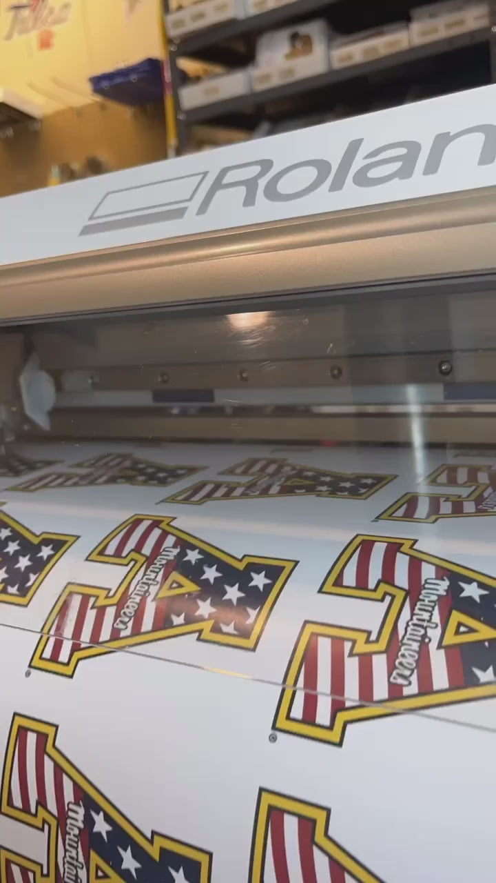 App State car decals being printed