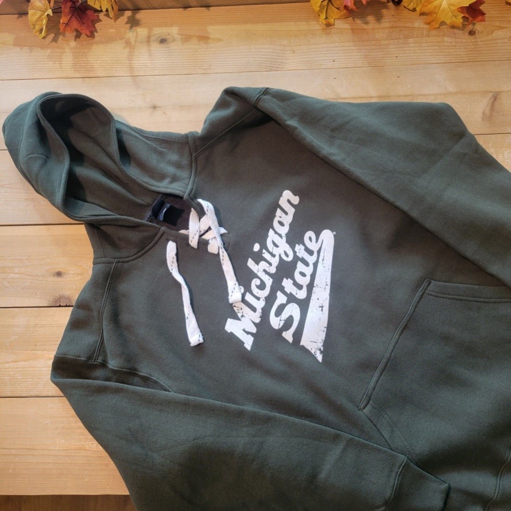 Green Michigan State Laced Sweatshirt with Hockey Logo