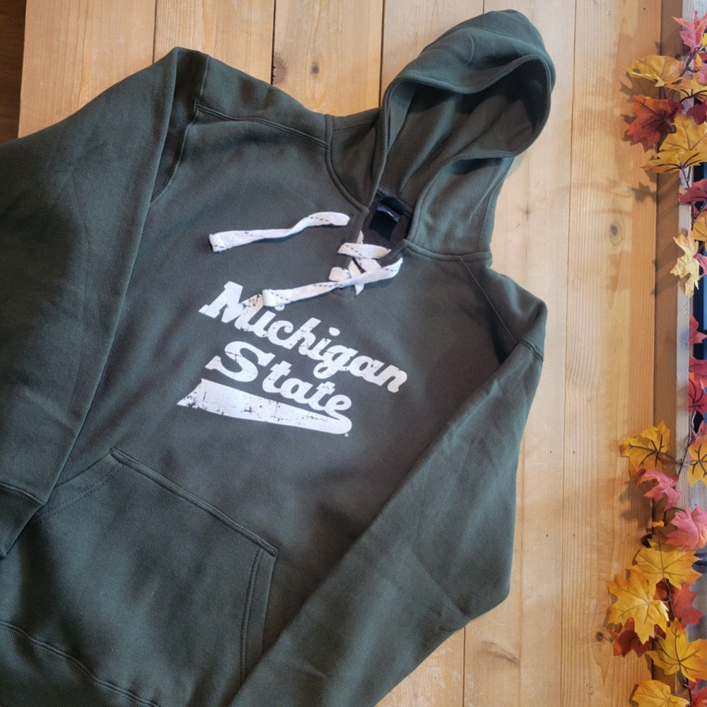 Green Michigan State Sweatshirt with Hockey Logo from Nudge Printing