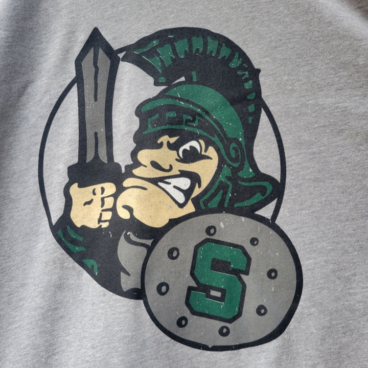 MSU Shirt Sword Shield Sparty Michigan State University Spartans Nudge Printing