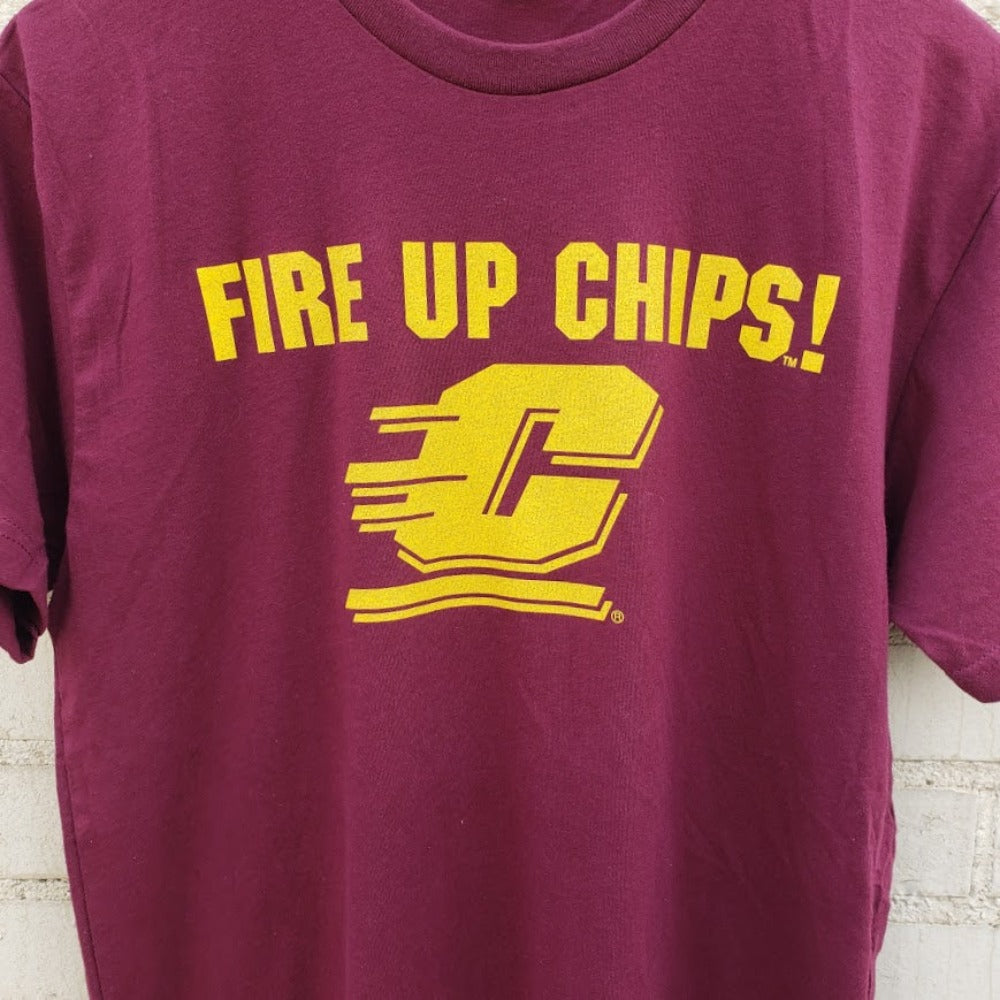 CMU Chippewas Fire Up Chips Unisex Super Soft T-shirt