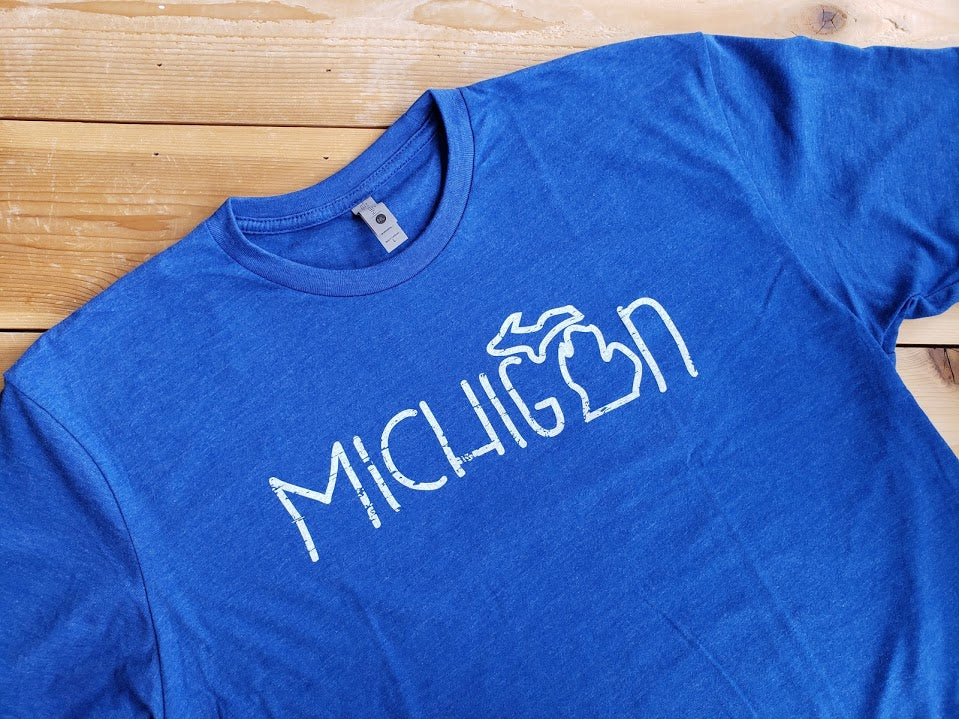 Michigan Doodle T-shirt (Royal Blue)