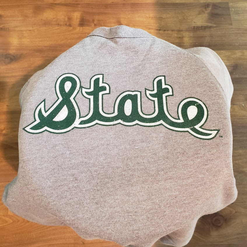 Michigan State Spartans MSU Crewneck Sweatshirt Vintage Logo Magic Johnson Nudge Printing Stool