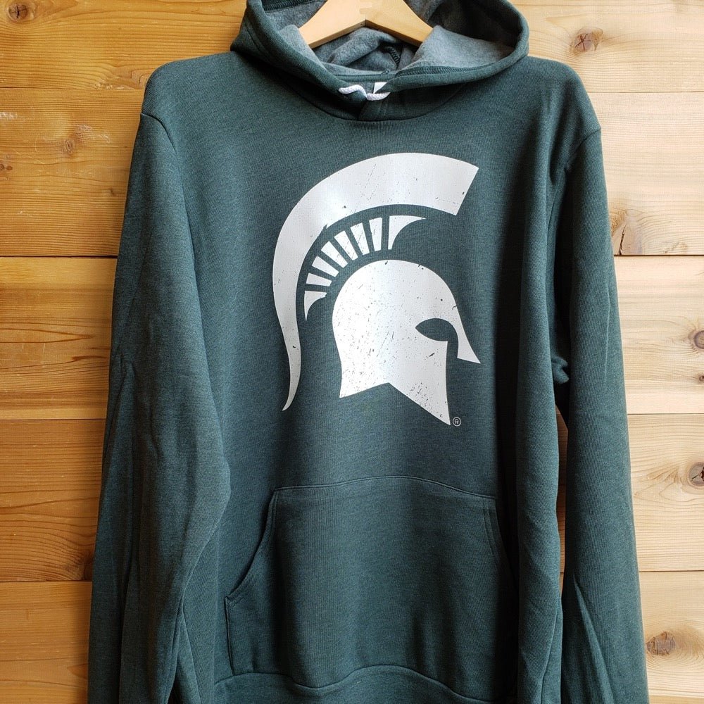 michigan state university spartans helmet green hoodie sweatshirt nudge printing