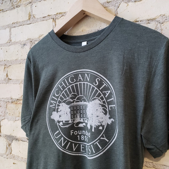 Michigan State University Official Seal forest green t-shirt - Nudge Printing
