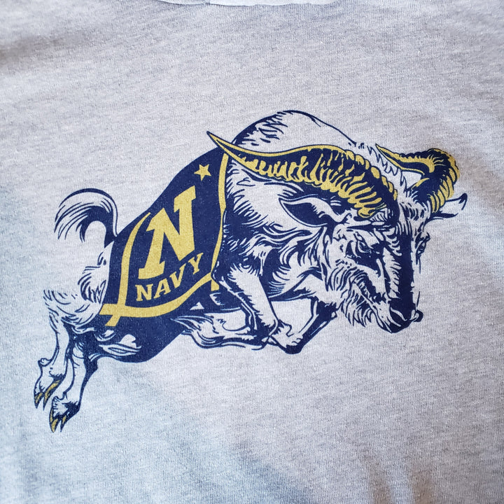 US Naval Academy Vintage Bill the Goat Design Gray hooded sweatshirt - Nudge Printing