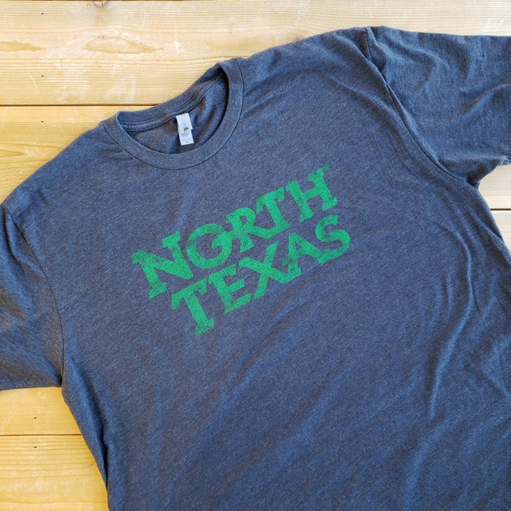 University of North Texas Mean Green 'North Texas' Wordmark Logo Unisex T-shirt (Charcoal)