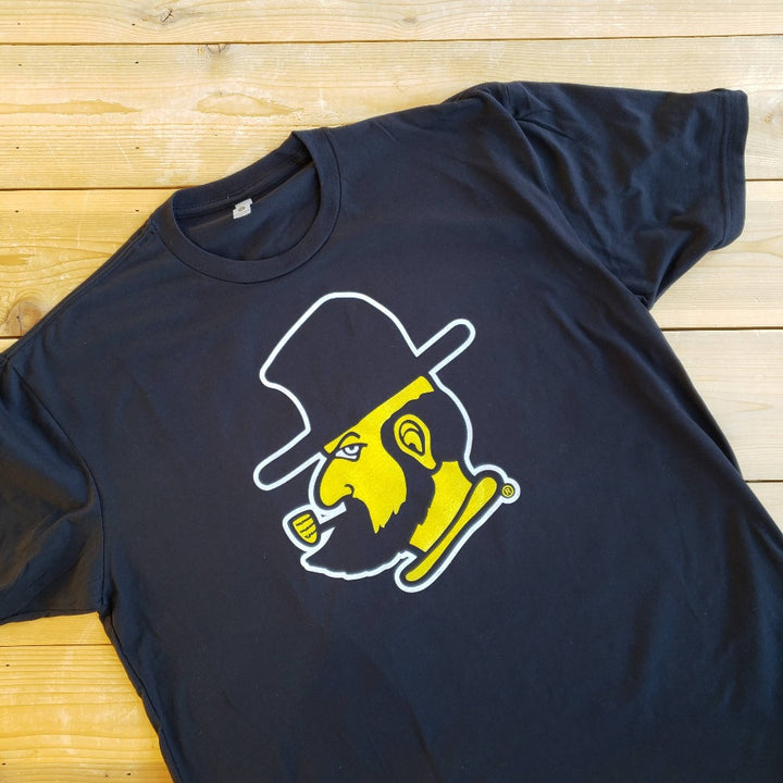 Yosef App State Mascot on Super Soft Black T-shirt