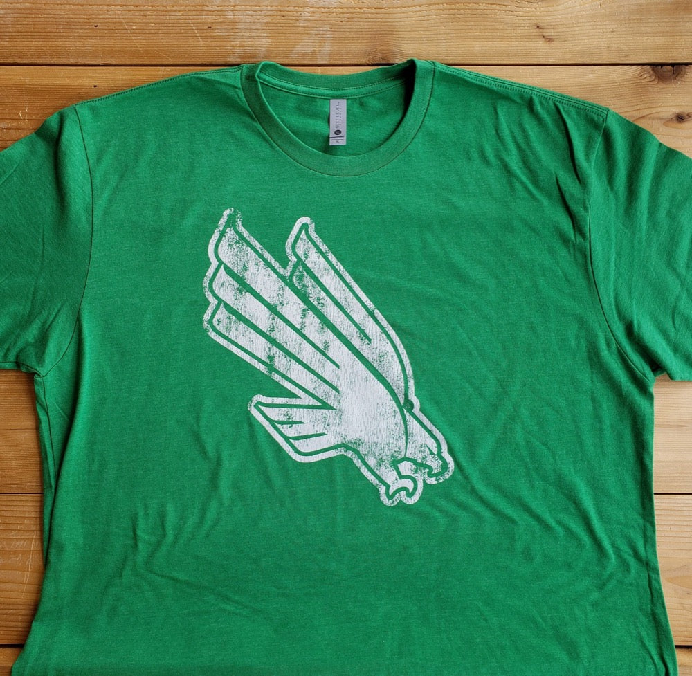 University of North Texas Mean Green Diving Eagle Logo T-shirt (Kelly Green)