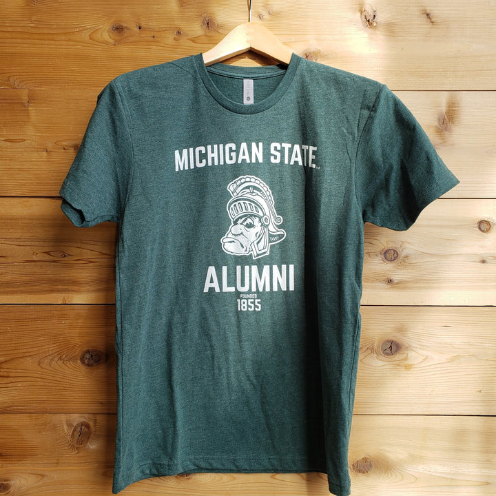 Vintage Michigan State Gruff Sparty Alumni T Shirt on hanger