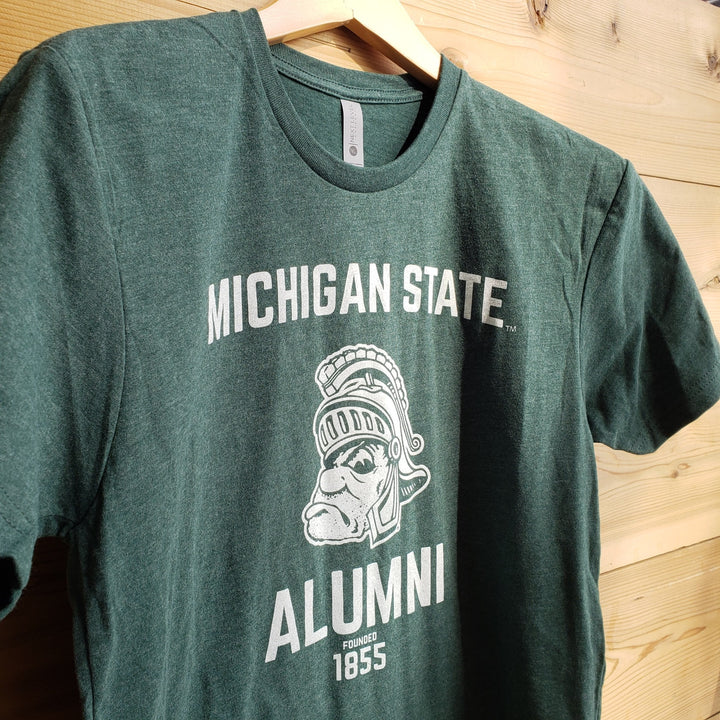 Close up of Michigan State Shirt from Nudge Printing