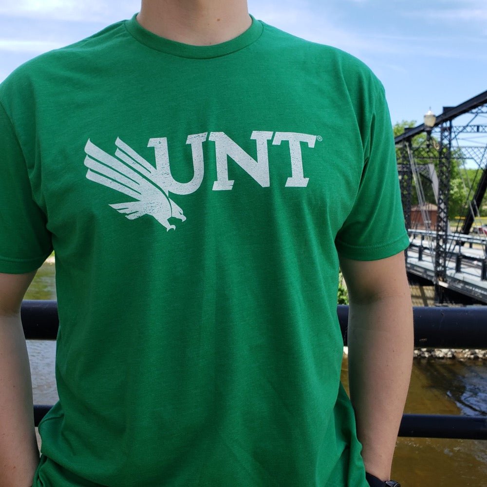 University of North Texas Mean Green Block UNT Logo Unisex T-shirt (Kelly)