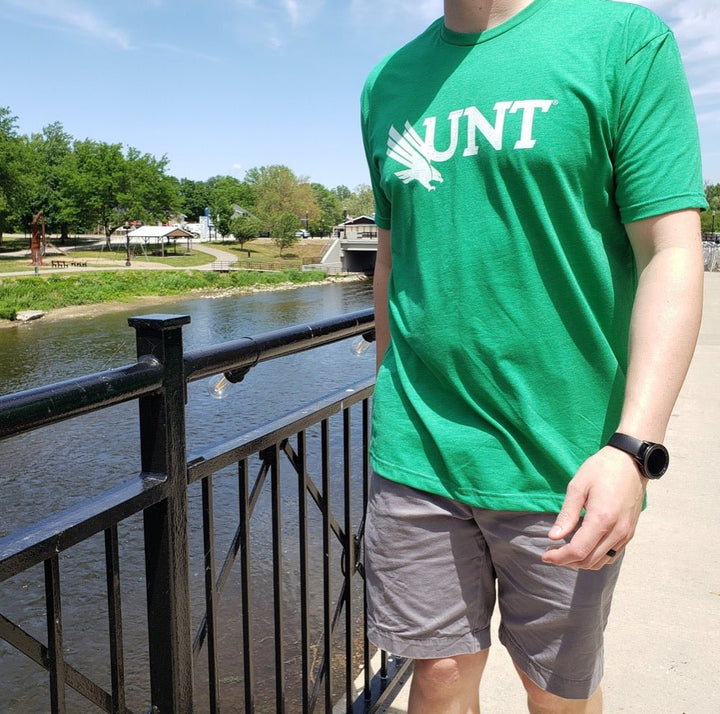 University of North Texas Mean Green Block UNT Logo Unisex T-shirt (Kelly)