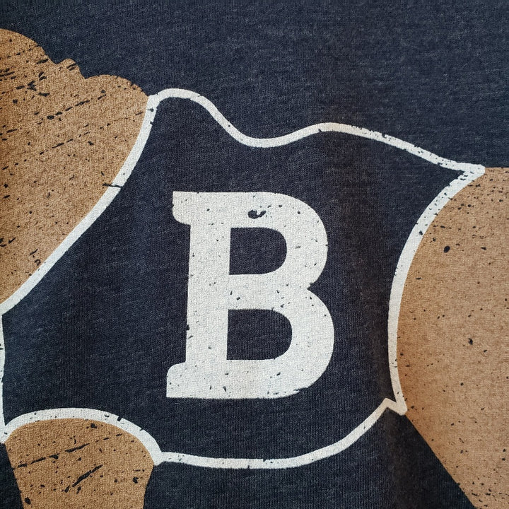 Butler University Bulldog on Super Soft Navy Blue T-shirt