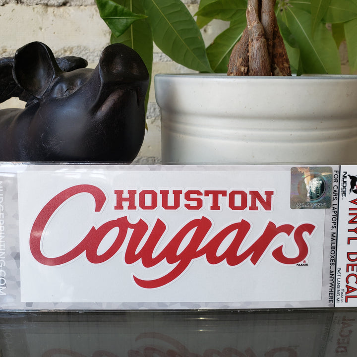 University of Houston Script Cougars Vinyl Car Decal Sticker