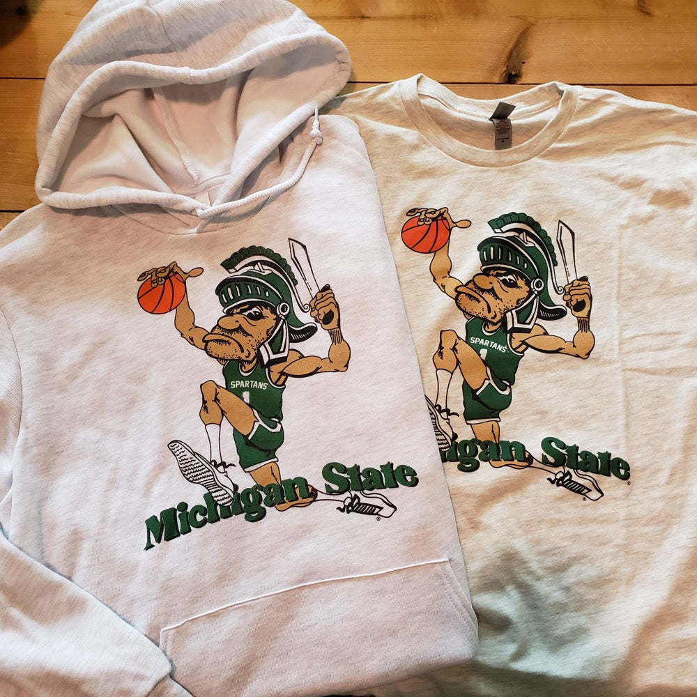 Michigan State University Dunking Sparty MSU Hooded Hoodie Sweatshirt Spartans Apparel 